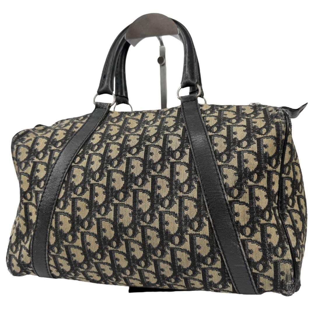 Authentic Christian Dior Trotter Mini Boston Bag in Canbus Leather