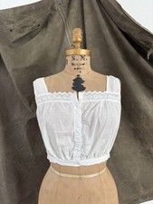 Antique Edwardian Linen Under Bodice Corset Top 1900s 1910s
