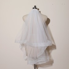 Organza Edge with Zircons and Pearls Wedding Veil Glitter Pure Bridal Veil