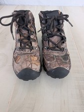 Realtree Boots Junior Youth 6 Camouflage Hunting Hiking Ankle Brown Lace Up Farm