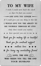 Mataly To My Wife Gifts Wallet Card - Romantic Anniversary Large, Silver 