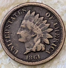 1861 Indian Head Cent Penny - Very Good Condition -