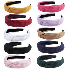 10 Pack Knotted Wide Headbands for Women Cute Fashion Head Pure color series