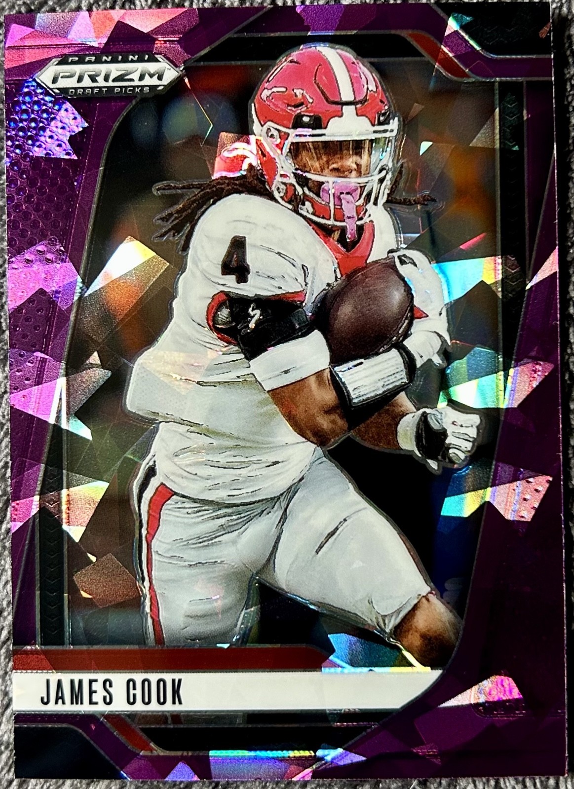 2025 Panini Prizm Draft Picks James Cook #175 Purple Ice Prizm #/199 Bills Bk292