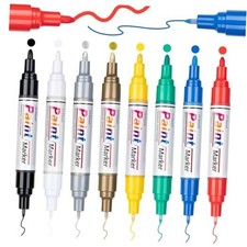 Oil Based Paint Markers, 8 Colors Dual Tip Paint Pens Paint 8 Multicolor