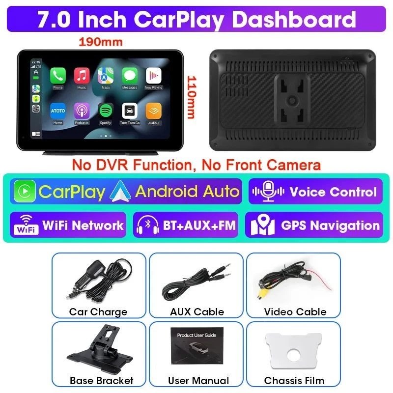 Vtopek 8,1 pulgadas 2,5 K cámara de salpicadero inalámbrica Carplay Android Auto - Imagen 1 de 4