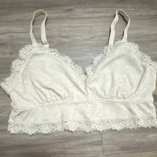 Cream Color Crop Top - Aerie Large - Worn 5 times - Lace Details