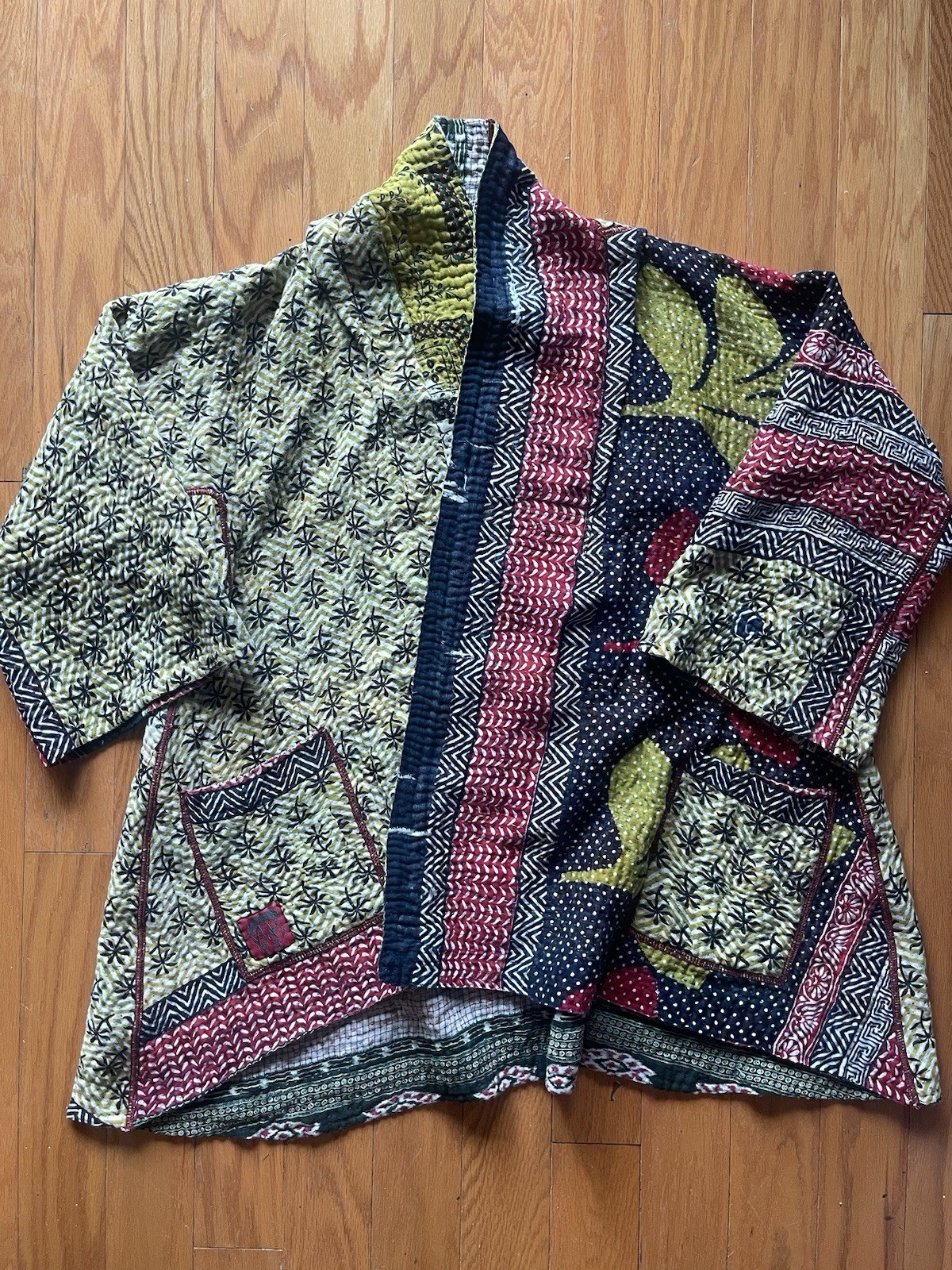 Mieko Mintz Reversible Patchwork Quilted Kimono J… - image 1