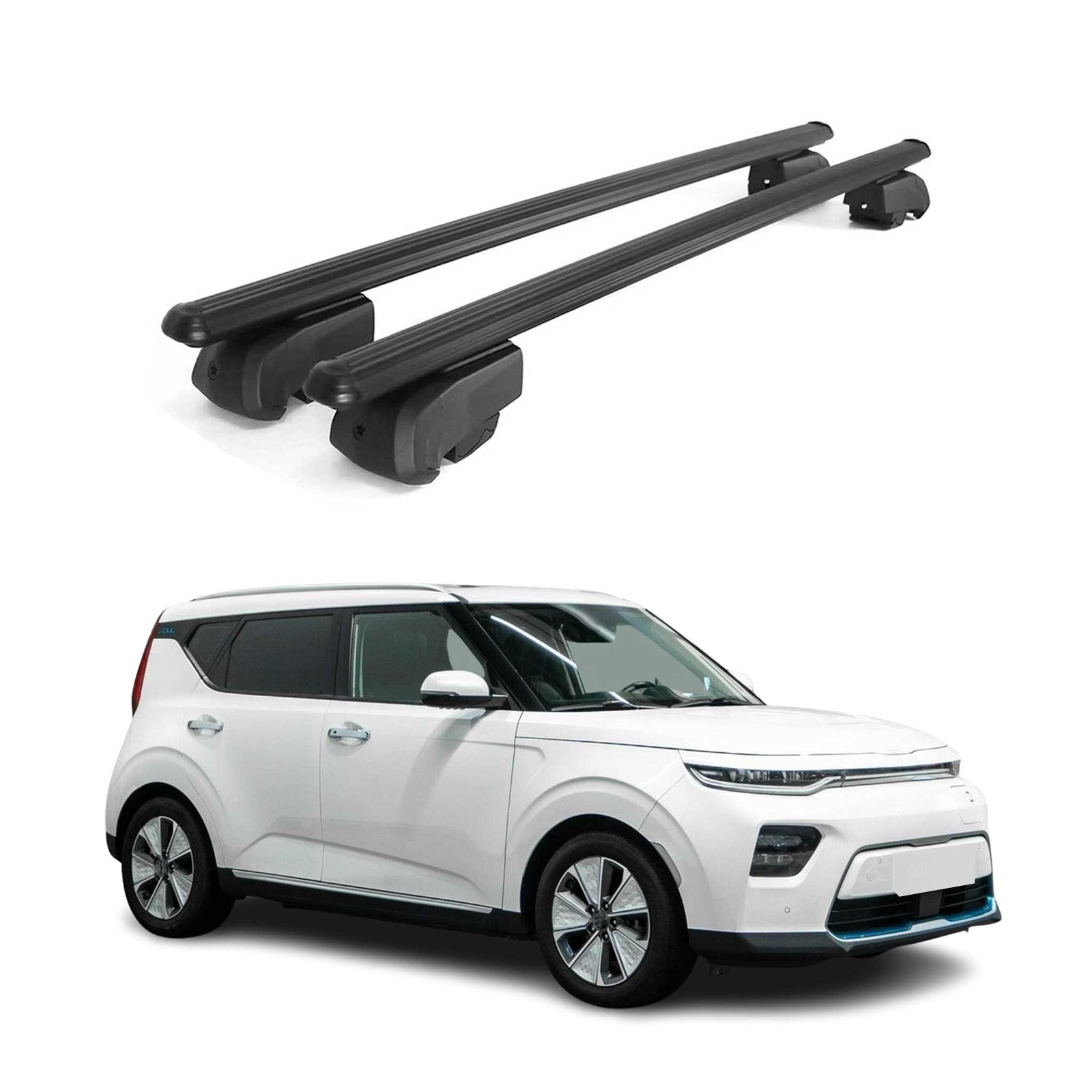 Barres de toit Kia Soul EV 2020-2023 en aluminium pour installer un coffre