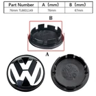 4x 76mm 7L6601149 black hub cap wheel cover hub caps