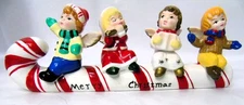 Cracker Barrel Christmas Holiday Candy Cane with Elves Figurine NIB b276