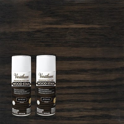 2 Varathane Premium Fast Dry Wood Stain Spray, 10.25 oz, oil based ,Jet Black