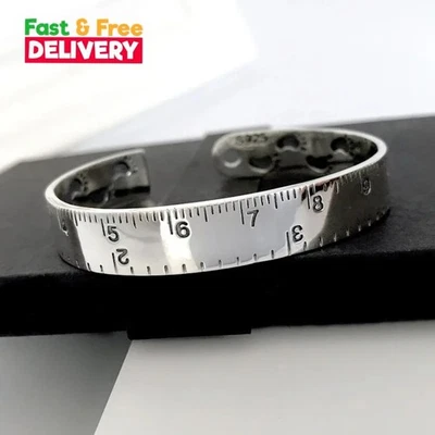 925 Sterling Silver Number Bracelet Vintage Handmade Unisex Gift Jewelry - Image 1 of 4