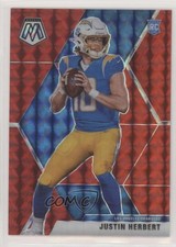 2020 Panini Mosaic Rookies Red Mosaic Prizm Justin Herbert #204 Rookie RC