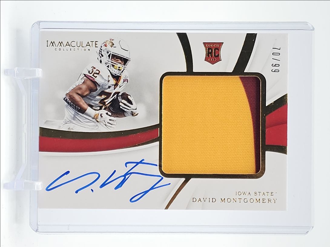 David Montgomery Panini Immaculate Collection Collegiate #118 Patch-Autograph