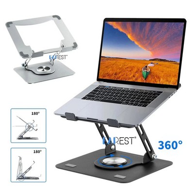 360° Adjustable Laptop Stand Rotating Desk Holder Foldable Riser for 10 17.3 