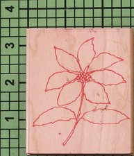 Watercolor Poinsettia Outline H3712 Wood Mounted rubber stamp by Hero Arts