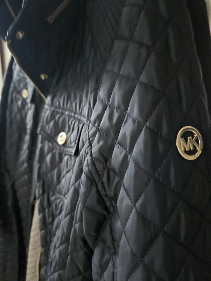 Michael Kors Negro Peso Ligero Anorak Chaqueta de Lluvia Capucha con Cordones NUEVO Talla Med Foto 2 de 4