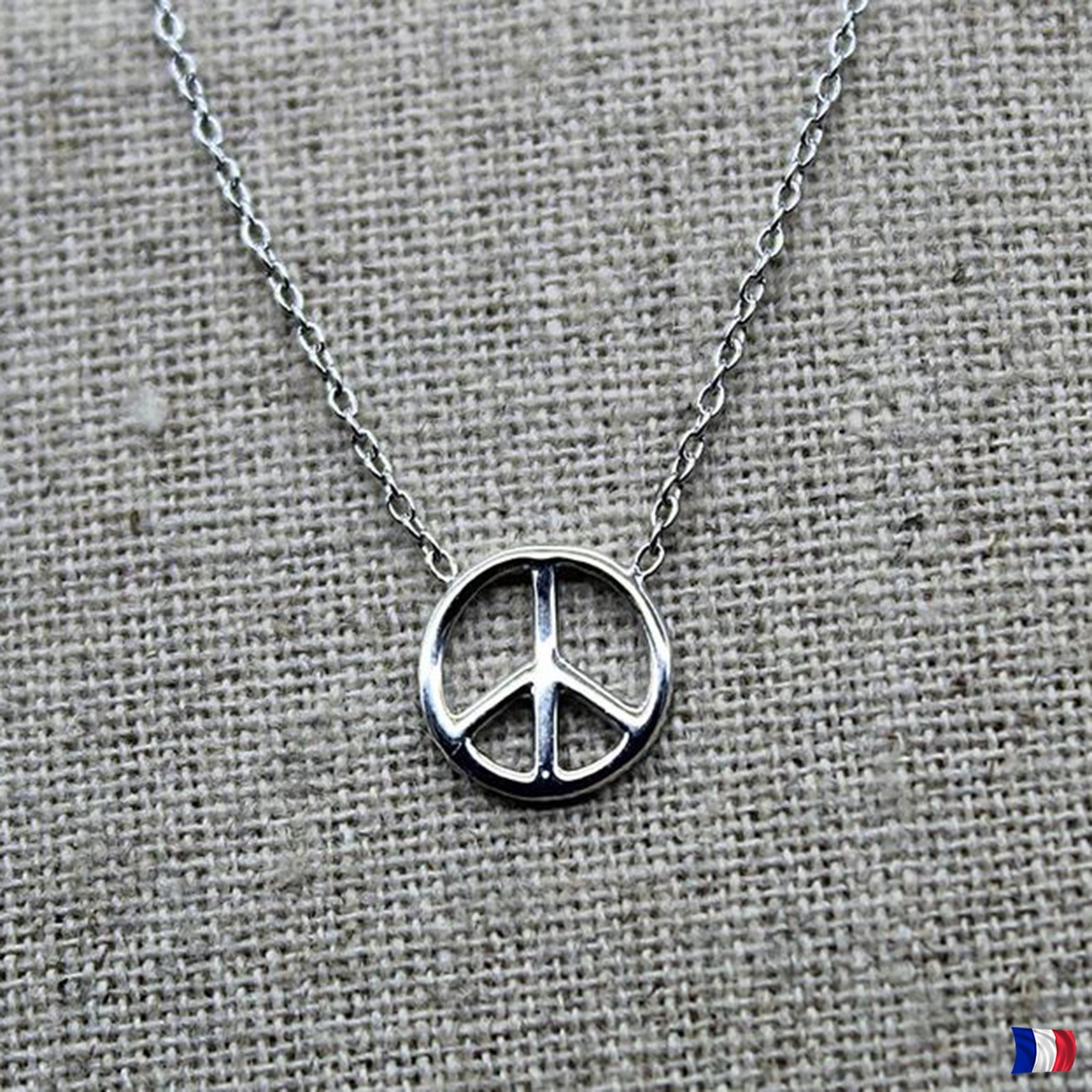 Collier femme argent 925 Peace & Love pour sublimer vos tenues bohèmes d'été