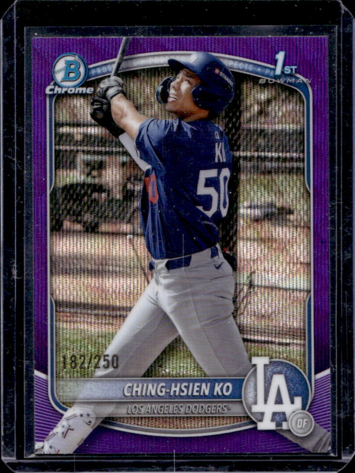 2025 Bowman Chrome Ching-Hsien Ko Purple Wave Refractor 1st #182/250