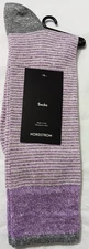Nordstrom Men's Purple Grey Striped Linen Cotton Dress Socks One Size NEW