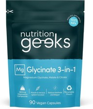Magnesium Glycinate 3-in-1 Supplement 1800mg Bisglycinate Citrate Malate 90 Vega 0.13 per thousand milligrams