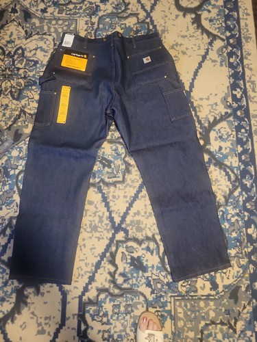 NOS Men's Carhartt B07 DNM Double Knee Heavy Denim Jeans 40x32 Workwear