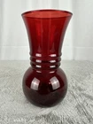 Vintage MCM Anchor Hocking Royal Ruby Red Glass Vase
