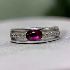 Ruby Gemstone With 925 Sterling Silver Groom Ring For Men's #BL125