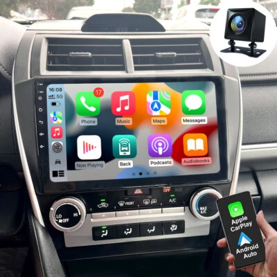 For 2012-2014 Toyota Camry 10.1" Car Stereo Radio Android12 Carplay GPS with Cam