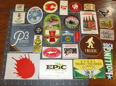 25 BEER STICKER PACK LOT decal craft beer brewing brewery tap handle C7 ...