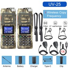 USA 2X Baofeng UV-25 FM Walkie Talkie Long Range Tri-Power Two Way Ham Radio Kit