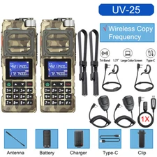 USA 2X Baofeng UV-25 FM Walkie Talkie Long Range Tri-Power Two Way Ham Radio Kit