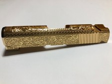 1911 Officers Length 3.5" Slide 45 Auto 24k gold Series 70 deep laser engravd