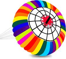 Vibrant Rainbow Parafoil Kite - Fun Single Line Spinning Bowl Design