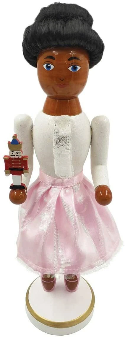 SANTA'S WORKSHOP 14" WOODEN AFRICAN AMERICAN BALLERINA NUTCRACKER XMAS DECOR