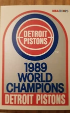 1989 NBA Hoops Card #353 Detroit Pistons World Champions card 
