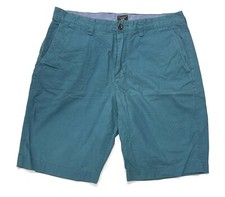 J Crew Club Chino Shorts Mens 34 x 11 Cotton Green Blue Beach Casual Travel