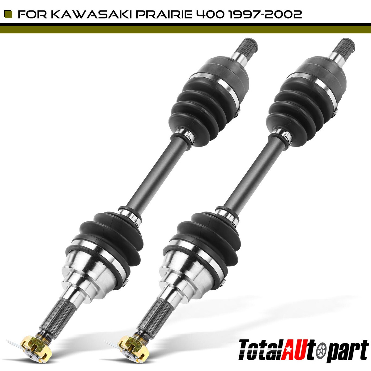 2x CV Axle Assembly for Kawasaki Prairie 400 1997-2002 Front