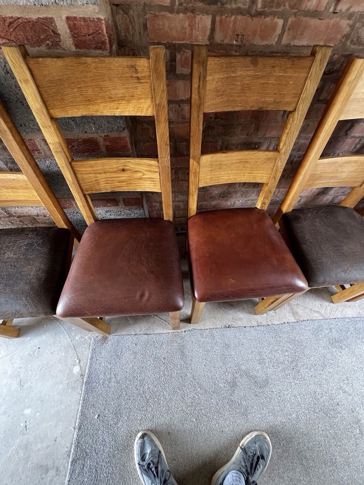 oak dining table and chairs 6 eBay