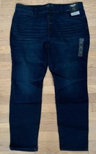 Simply Vera Wang Skinny Jeans Women  s Sz 16W Dark Wash Mid Rise Button Up NWT