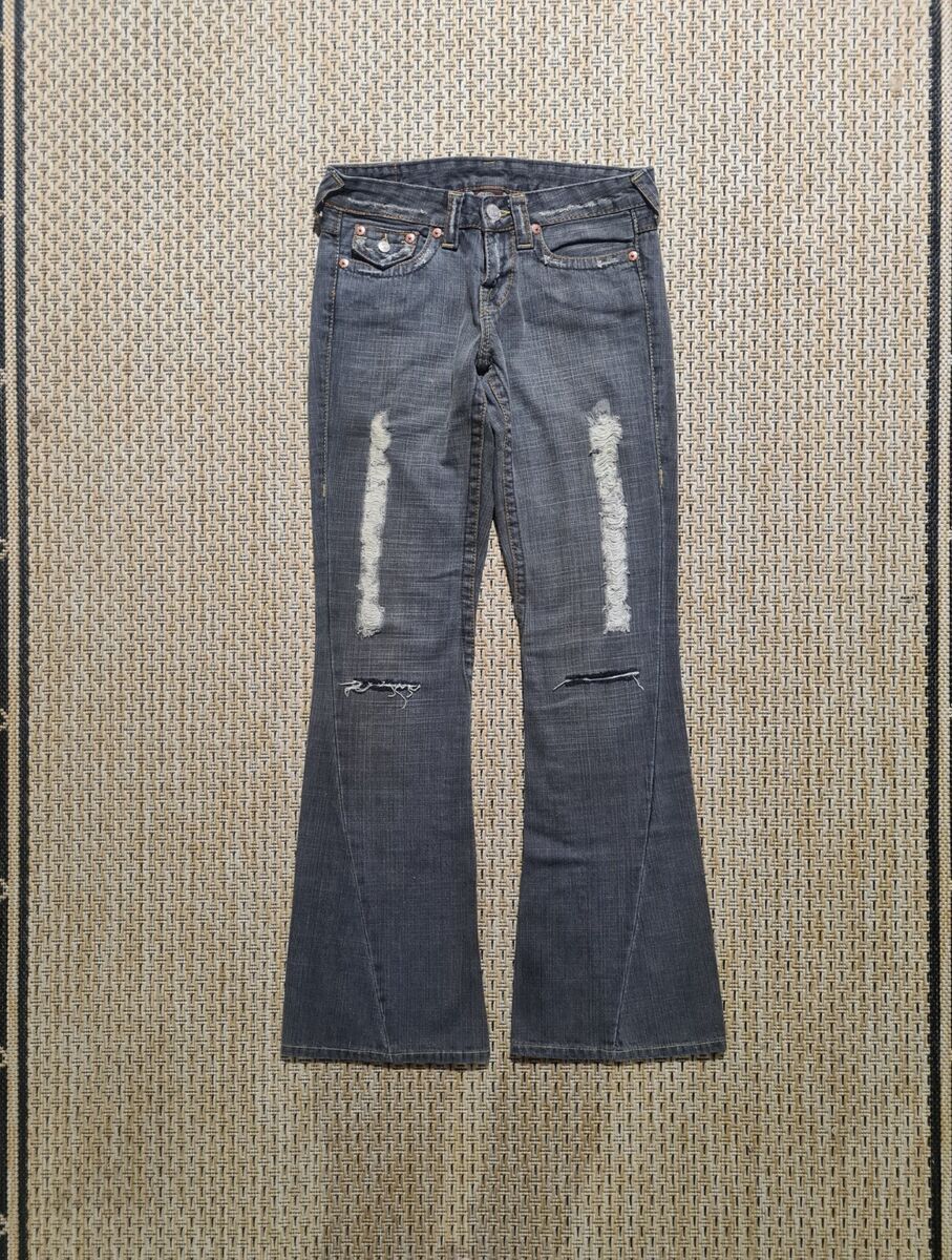 True Religion vintage distressed flare Joey jeans grey Ultra True Religion vintage distressed flare Joey jeans grey Ultra