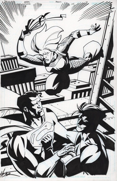 Hester NIGHTWING 115 pg 10 NIGHTWING as RENEGADE & RAVAGER VS SUPERMAN SPLASH