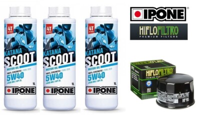 Filterentleerungspaket + Öl Ipone Katana Scoot 5W40 Yamaha T-Max 500 530