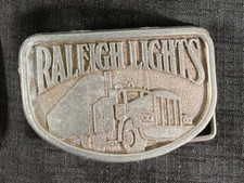 Vintage Metal Raleigh Lights Truck Trucker Belt Buckle