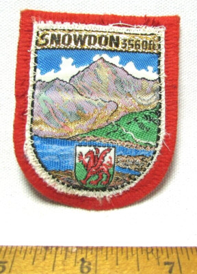 Vintage Snowdon Wales 3560 Ft Mountain Jacket Patch Badge Travel Souvenir