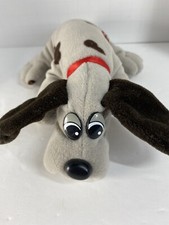 Vintage Tonka Pound Puppies Plush 7 Inch Gray Red Collar Original 1986 12