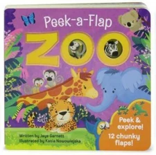 Zoo: Peek-a-Flap Board Book - Board book By Jaye Garnett - GOOD