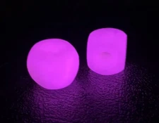 Purple Glow In The Dark Round Dice Lanyard Bead, EDC, USA Made, 2 Pack