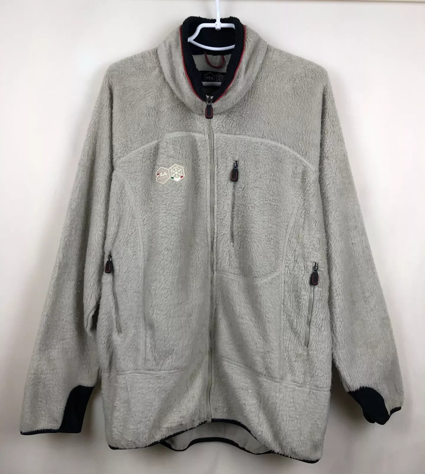 FILA SHERPA PILE PILE PROFONDO FULL ZIP GIACCA FELPA CON CAPPUCCIO UOMO XXL